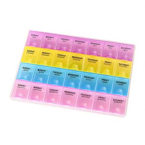 Nouveau produit : Boîte à pilules de voyage 7 jours, 28 compartiments, boîte à pilules mensuelle en plastique - Product Image 1