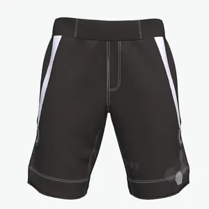 Grosir desain OEM pria MMA uniseks seni bela diri pakaian polos elastis bertarung tinju celana pendek pakaian olahraga 100% poliester Mma
