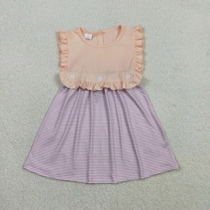 Vestido de Niña con Botones y Rayas Rosa Púrpura - Product Image 1