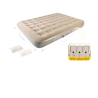 Matelas et lit gonflables de camping QDH en PVC, longueur 74,8 pouces, matelas de couchage portable pour 2 personnes (bleu marine, 2 pièces)