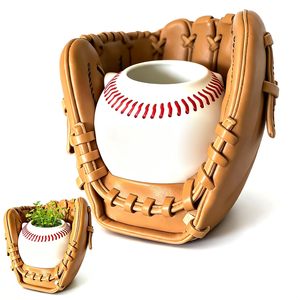 Pot de fleurs sphérique décoratif, pot de plante en forme de balle de baseball pour salon, bureau, patio, petit pot unique - Product Image 1