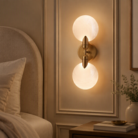 Appliques murales à intensité variable en verre, éclairage intérieur double, lampe murale LED moderne pour villa, hôtel, restaurant, salon, fabrication artisanale