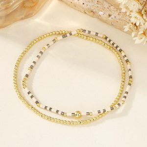 New Fashion Jewelry Waterproof 18k Gold Plated Stainless Steel Beads Handmade Colorful Miyuki <b>Beaded</b> <b>Bracelet</b> for Women - Product Image 5