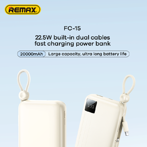 FC-15 22.5W Dual <b>Cables</b> Fast <b>Charging</b> Power Bank 20000mAh LED Intelligent Digital Display Banks Station FC-15 Dual <b>Cables</b> Fast C - Product Image 3