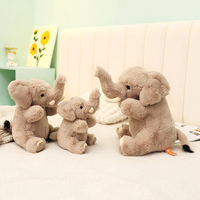 Coussin en peluche super doux brodé, mignon et amusant, unisexe, en forme d'éléphant, sur mesure, gris, animal en peluche, cadeau de mariage