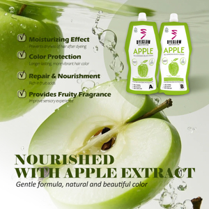 Crema Colorante per Capelli Apple Dyeglow 500ml*2, Professionale 2 in 1, Organica, <span class=keywords><strong>Colorazione</strong></span> Rapida in 5 Minuti, Colore Nero <span class=keywords><strong>con</strong></span> Profumo Gradevole - Product Image 2