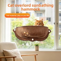 Hamac pour chat à ventouse, perchoir de fenêtre suspendu, lit en verre semi-circulaire en feutre, motif patte de chat, pour chat au soleil