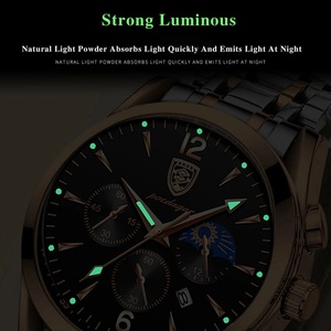 Relojes POEDAGAR para hombre, de acero inoxidable, resistentes al agua, luminosos, de moda 2021, nuevos relojes de pulsera de oro rosa, reloj de cuarzo de lujo para negocios. - Product Image 6