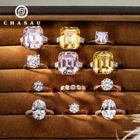 Vente en gros de bagues en or sterling 925 étincelantes 5AAA zircon cubique coupe ronde promesse de fiançailles bijoux de mariage fêtes anniversaires