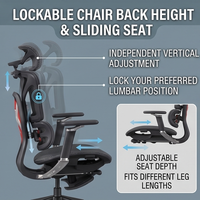 Chaise de Direction Ergonomique Premium pour Gaming, Inclinable et Confortable, Chaise de Bureau Pivotante en Maille pour Ordinateur et Travail