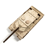 Grosir 3D Jigsaw Puzzle blok bangunan tangki kayu mainan edukasi DIY untuk anak-anak dirakit Model Tank