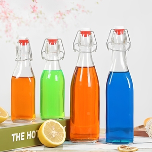 Tapa abatible fácil Bebida transparente Cerveza Vino Botellas de agua 500ml Botella superior oscilante de 1 litro para bebida Agua Vinagre - Product Image 1