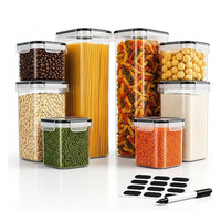 8 contenants hermétiques pour aliments avec couvercles, boîtes de rangement en plastique pour l'organisation de la cuisine et du garde-manger, boîtes pour aliments secs