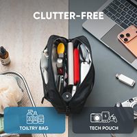 Pochette de voyage imperméable personnalisée avec logo, blocage RFID, organiseur d'électronique, trousse de toilette à double compartiment