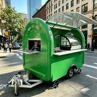 Mini Foodtruck, remorque alimentaire mobile, petit chariot à café, pain et gâteaux avec réfrigérateur de présentation et machine à café pour débutants