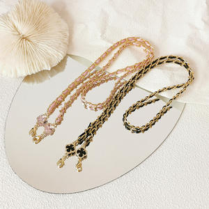 Design à la mode fleur métal <span class=keywords><strong>lunettes</strong></span> chaîne corde <span class=keywords><strong>lunettes</strong></span> accessoires femmes Pu cuir <span class=keywords><strong>lunettes</strong></span> de soleil <span class=keywords><strong>cordon</strong></span> - Product Image 1