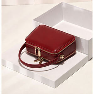 Vintage Genuine Leather Small <b>Square</b> Bag, Women's Luxury Handbag with Top Handle, Multi-functional Crossbody & Shoulder Purse - Product Image 4