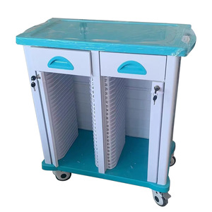 Carrito de almacenamiento de plástico para historias clínicas con cajones y ruedas para uso en oficina - Product Image 1
