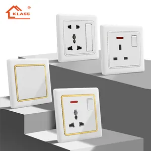 KLASS Electrical Sockets and Switches 86*86 mm Home Electrical Switch Round 3 Pin Switch Sockets