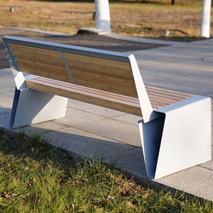 Muebles de exterior de diseño moderno, Banco de patio de jardín compuesto de grado comercial con respaldo para <span class=keywords><strong>parques</strong></span> públicos urbanos o villas - Product Image 3