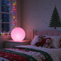 Lampe de table à LED changeante de couleur RGB, boule lumineuse décorative pour Noël, les fêtes, le jardin, la terrasse et la décoration d'événements en plein air