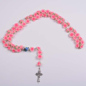 Colgante de pared grande de arcilla polimérica, rosarios de flores, cuentas de rosa, collar para rezos romanos - Product Image 4