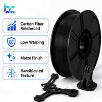 Filamen PLA-CF 1.75mm 1kg Kekuatan Tinggi Kaku Permukaan Matte untuk Drone RC Printer 3D FDM Ringan Filamen Serat Karbon