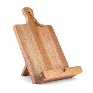 Supporto per Tablet in Legno di Acacia, Porta Ricettari, Supporto Rustico Stile Fattoria per Libri e Display - Product Image 4
