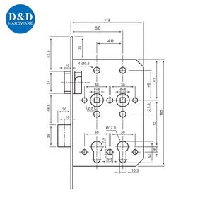 Euro mortise X-Ray fechadura da porta de aplicação hospitalar - Product Image 6