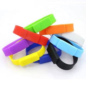 Hot <b>Sale</b> Customized Color & Logo Silicone USB <b>Flash</b> Drive Wristband Promotional Advertising Gift Football Wristband - Product Image 4