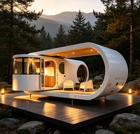 Maison mobile moderne à structure circulaire en acier, cabane préfabriquée ventilée sur mesure pour chambre, bureau à domicile et hôtel, garantie 1 an