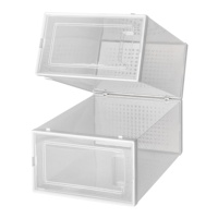 Boîte de rangement pour chaussures en plastique transparent avec ouverture frontale, organiseur de chaussures en plastique, boîte de présentation pour baskets