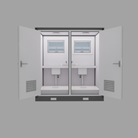 Toilettes publiques portables à double compartiment en panneaux sandwich, durables, écologiques, avec évier intégré pour usage extérieur