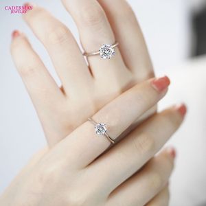 Moissanite Ring Six Prong Design D Color S925 Sterling Silver 0.5 3 Carat Engagement Band Women's Jewelry - Product Image 4