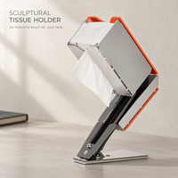 Boîte à mouchoirs mécanique futuriste avec lumière d'ambiance USB-C, distributeur de bureau en métal pour configuration de jeu Cyberpunk