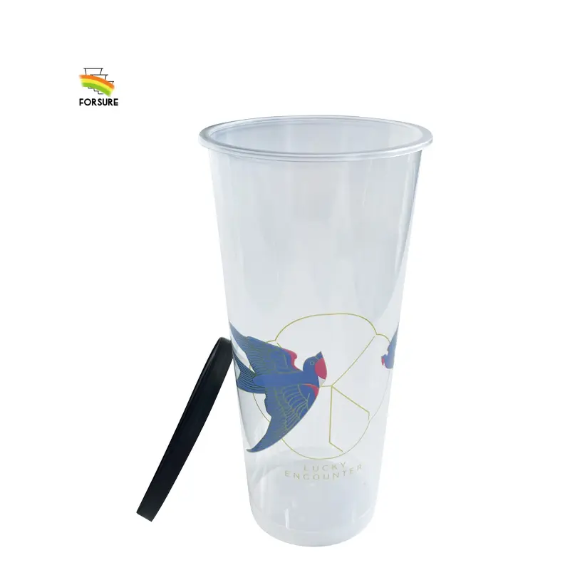 ODM OEM smoothie à emporter boba milktea tasse en plastique jetable avec couvercle tasse à café en plastique 17 oz 500 ml