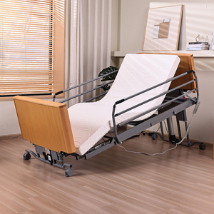 Lit médical en bois ultra-plat <span class=keywords><strong>pour</strong></span> maison de retraite, lit de luxe rembourré et confortable <span class=keywords><strong>pour</strong></span> hôpital et soins à domicile, sûr <span class=keywords><strong>pour</strong></span> les patients atteints de démence, usage domestique - Product Image 1