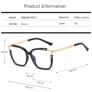 光学メガネTR90フレームアンチブルーライトアイウェアおしゃれなアニマルパターン眼鏡 - Product Image 2