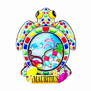 Aimant de réfrigérateur en bois de <span class=keywords><strong>Maurice</strong></span>, design tortue, souvenir de voyage, cadeau de bienvenue, ornement d'anniversaire, décoration, support d'autocollant - Product Image 1