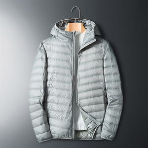 Manteau léger en plumes de canard pour hommes, imperméable, capuche en nylon, logo personnalisé, veste d'hiver bouffante à bulles, douillette pour l'extérieur - Product Image 6