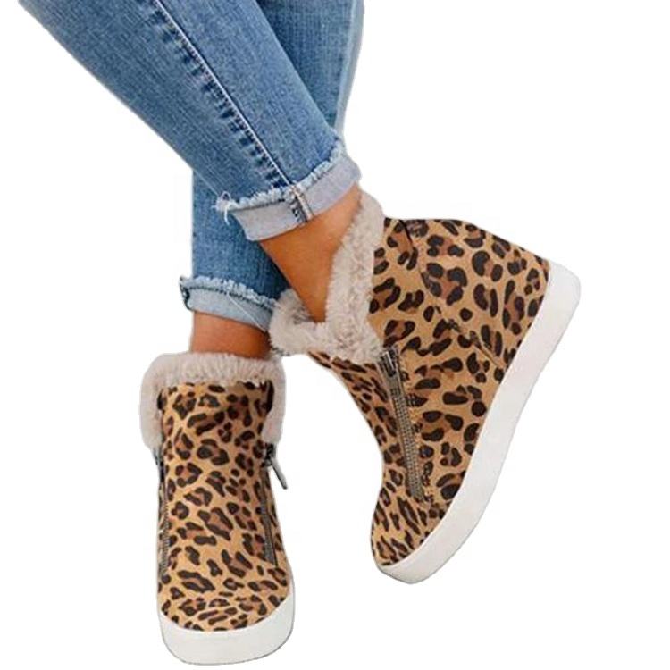 fleece lined wedge sneakers