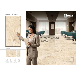 Carlos Ivory Glossy Nano Polished Glazed Porcelain Tiles 600x1200mm Marble Look Floor Wall Tile - Product Image 6