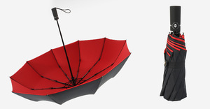Black and Red Double Automatic Folding <b>Umbrella</b> Female Male 12 Bone Luxury Large Business Car <b>Umbrellas</b> - Product Image 2