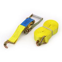 Sangle à cliquet double crochet 50 mm 5t 10m en polyester pour fixation de cargaison et attache de camion