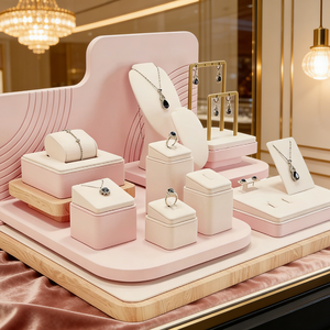 Pink Luxury <b>Necklace</b> Display Stand <b>Ring</b> Earring Holders Jewellery showcase Display Custom Jewelry Display Stand - Product Image 6