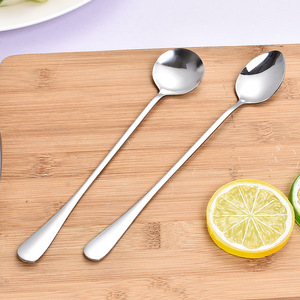 Stainless Steel Stirring <b>Spoon</b> Extra Long Handle <b>Coffee</b> <b>Spoon</b> For Travel Student Use Solid Color Eco Friendly - Product Image 3