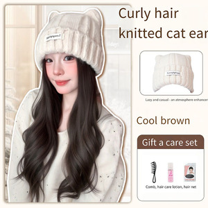 Vente en gros, extensions de cheveux, bonnet de sport, perruque ondulée, perruque avec bonnet, bonnets avec perruques - Product Image 2