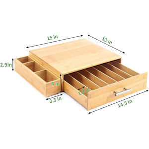 Cajón de Almacenamiento para Tazas de Café de Bambú, Nuevo, Fabricación Directa, Caja de Madera para Té de Hojas, para Cápsulas de Café <span class=keywords><strong>K</strong></span>-Cups - Product Image 1