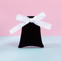 Petit sac à bijoux en velours, logo personnalisé, pochette à cordon en velours pour emballage cadeau de bijoux