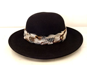 Cinta Decorativa para Coser, Flecos de Plumas de Gallo Naturales Lavadas, Banda para Sombrero, Accesorio para el Cabello, Disfraz de Vaquero, Fedora, para <span class=keywords><strong>Hombre</strong></span> y Mujer - Product Image 1